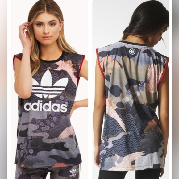 Adidas x Rita Ora Kimono Print Tank Top AJ7266 Geisha Size XS - Picture 1 of 15